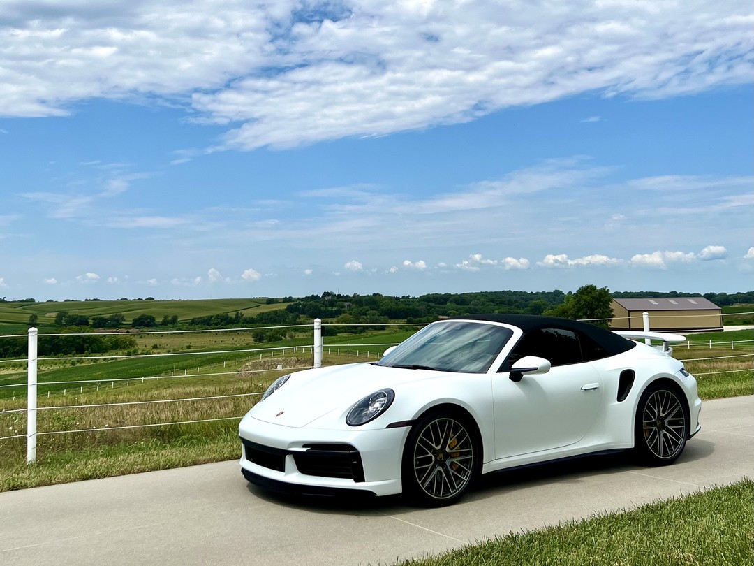 White convertible supercar freshly detailed