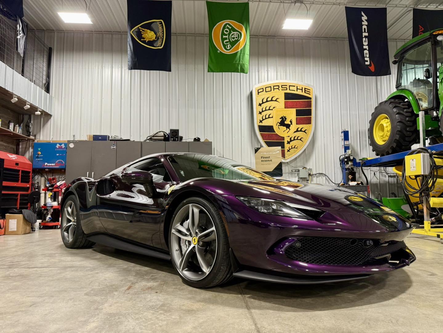 Purple hypercar detailed to a flawless finish